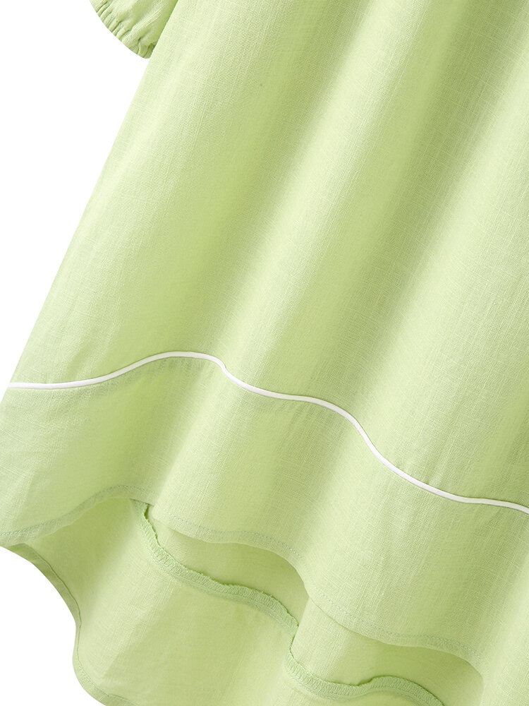 Boheemi Etninen Printti Tilkkutäkki Tupsu Pitkähihainen Mekko Naisille