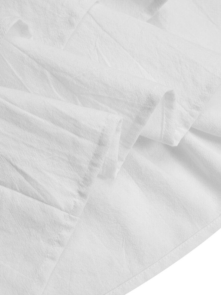 Naisten Terälehtihihainen Epäsäännöllinen Röyhelöhelma Laskostettu Nappi Rento Minimekko