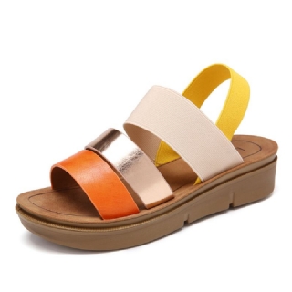 Naisten Colorblock Cross Elastiset Sandaalit