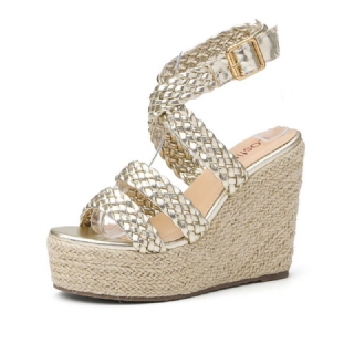 Naisten Punoshihna Espadrille Slingback Platform Sandaalit