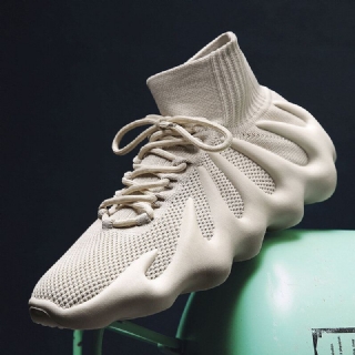 Miesten Hengittävä Mukava Kangas Pehmeä Pohja Luistamaton Lace Up Platform Rento Urheilulenkkarit