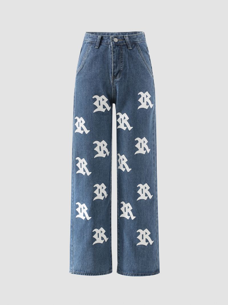 Icon Print Pocket Cotton Farkut