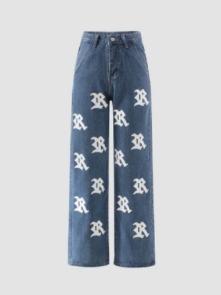 Icon Print Pocket Cotton Farkut