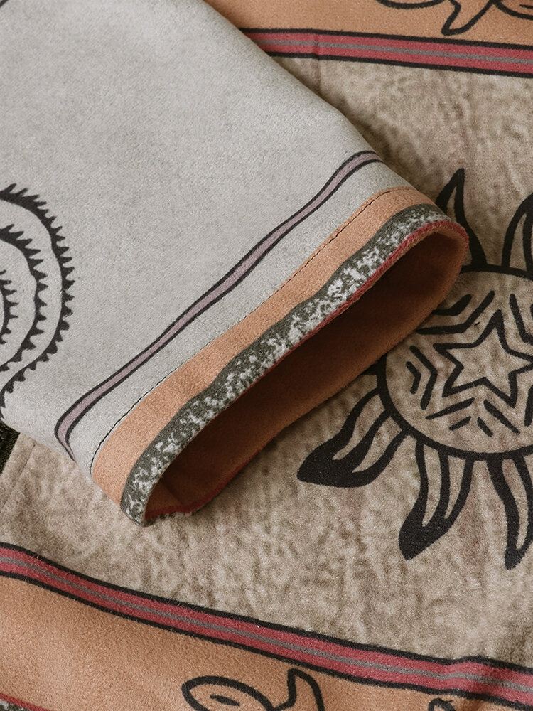Naisten Taivaallinen Printti Vetoketjullinen Etninen Tyyli Hupullinen Takki Taskulla