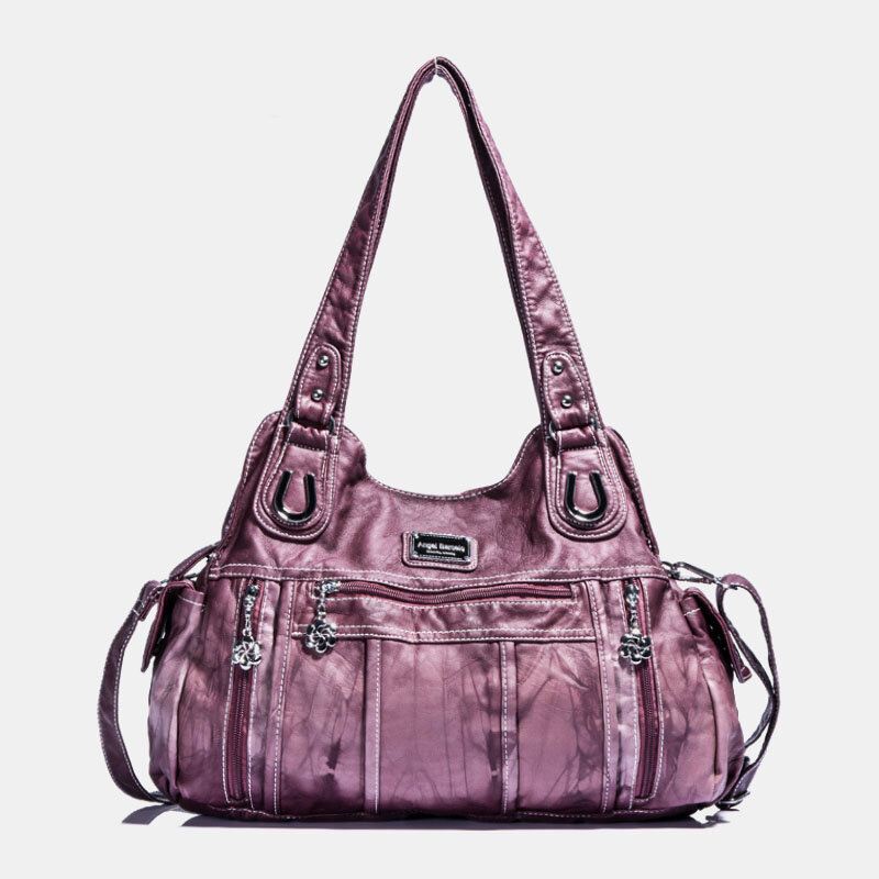 Angel Kiss Naisten Pu Nahka Multi-carry Yksivärinen Crossbody Laukku Olkalaukku Kantalaukku
