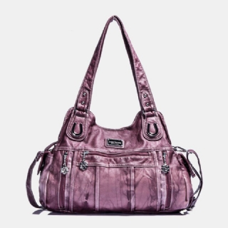 Angel Kiss Naisten Pu Nahka Multi-carry Yksivärinen Crossbody Laukku Olkalaukku Kantalaukku