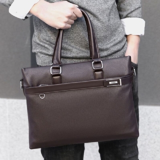 Miesten Keinonahka Business 15.6 Tuuman Kannettavan Tietokoneen Laukku Salkut Käsilaukku Crossbody Laukku