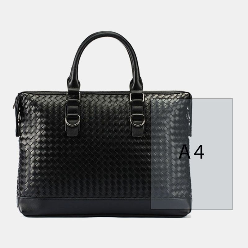 Miesten Keinonahkainen 14 Tuuman Kannettava Laukku Salkku Business Käsilaukku Crossbody Laukku