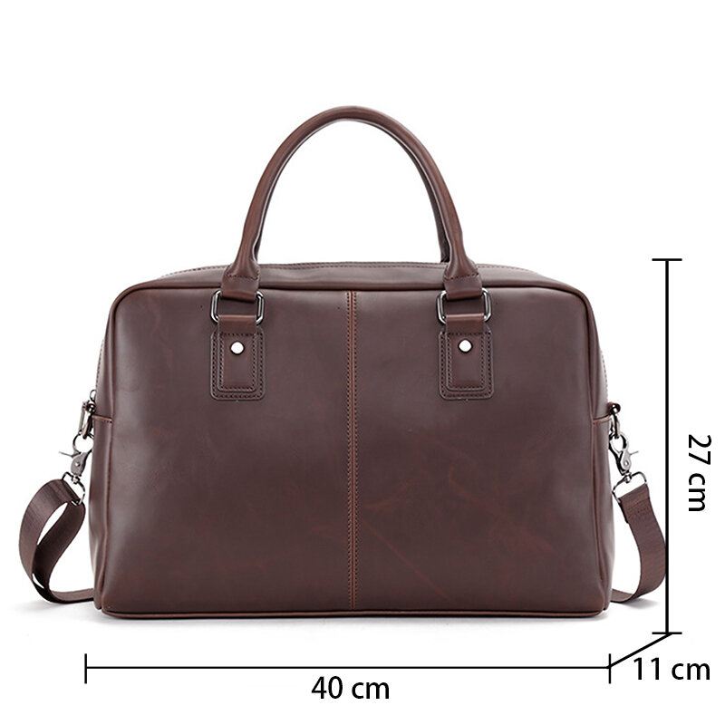 Miesten Keinonahkainen Vintage Business Monitoimikäsilaukku Suurikapasiteettinen Salkku Crossbody Laukku