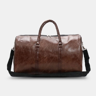 Naiset Miehet Nahka Retro Suuren Kapasiteetin Käsilaukku Business Matkalaukku Laukku Olkalaukku Crossbody Bag
