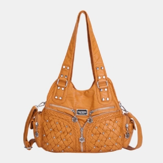 Naisten Monitaskuinen Vedenpitävä Kudottu Laitteisto Crossbody Laukku Olkalaukku Käsilaukku Tote