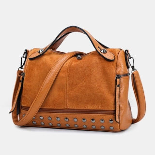 Naisten Niitti Vintage Pu-nahkainen Monitoimilaukku Crossbody Laukku Olkalaukku Käsilaukku