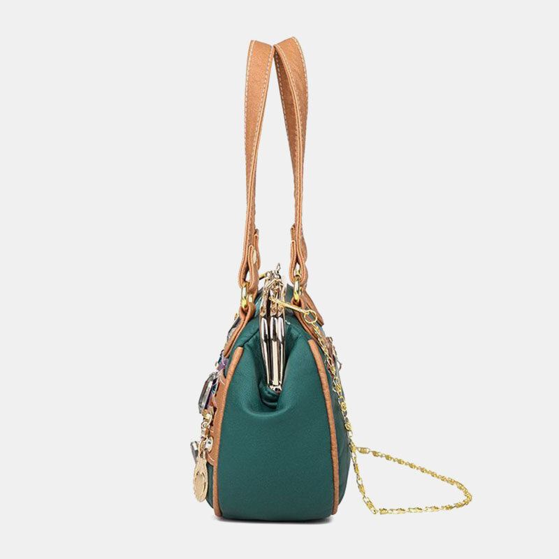 Naisten Pu Nahka Vedenpitävä Pääkallo Niiti Ketjut Olkalaukku Käsilaukku Crossbody Laukku