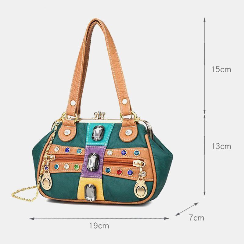 Naisten Pu Nahka Vedenpitävä Pääkallo Niiti Ketjut Olkalaukku Käsilaukku Crossbody Laukku