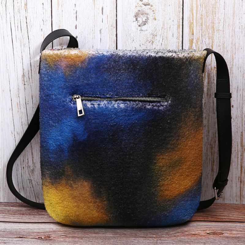 Naisten Värikäs Itse Tehty Lampaan Hiuslaukku Crossbody-laukku Päivittäiseen Ulkoiluun