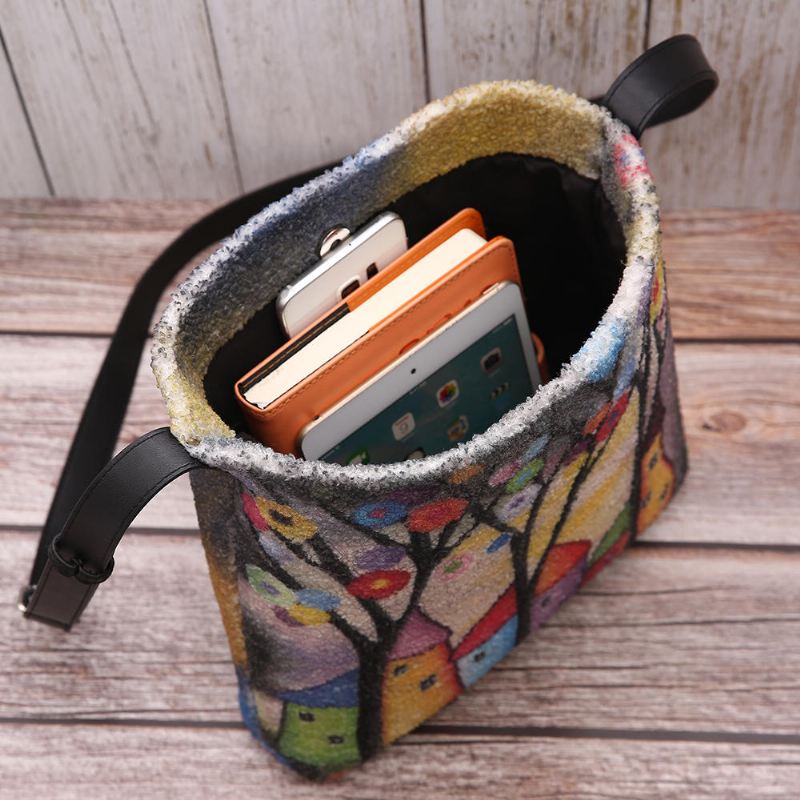Naisten Värikäs Itse Tehty Lampaan Hiuslaukku Crossbody-laukku Päivittäiseen Ulkoiluun
