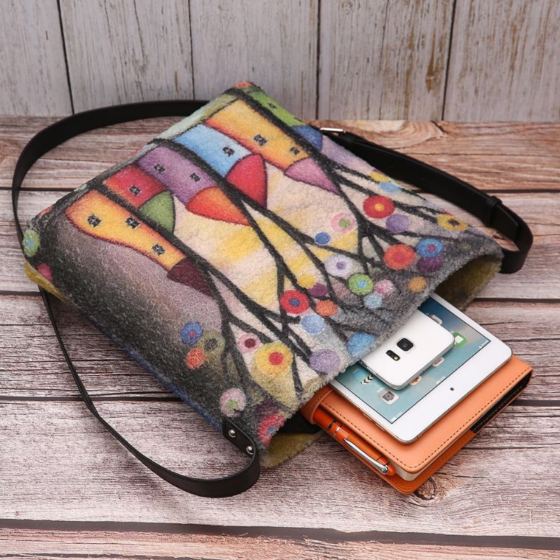 Naisten Värikäs Itse Tehty Lampaan Hiuslaukku Crossbody-laukku Päivittäiseen Ulkoiluun