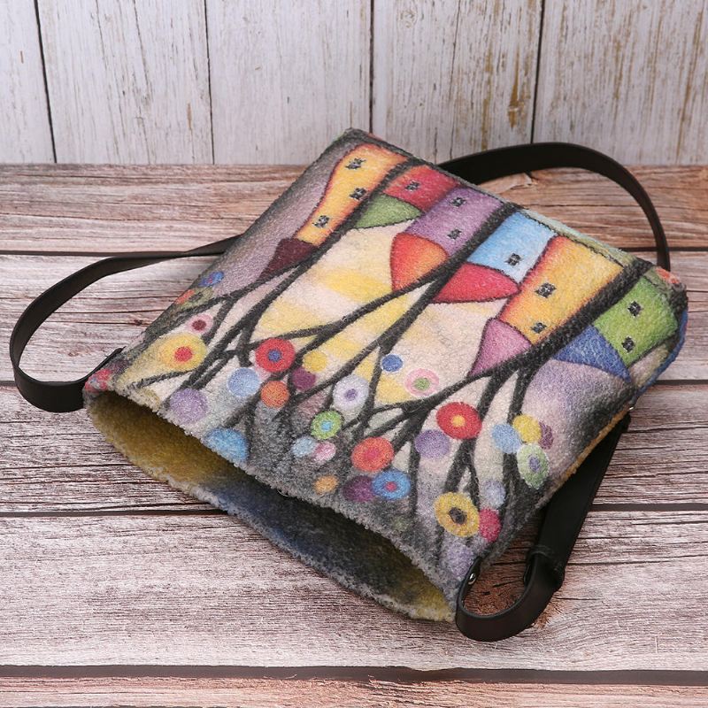 Naisten Värikäs Itse Tehty Lampaan Hiuslaukku Crossbody-laukku Päivittäiseen Ulkoiluun