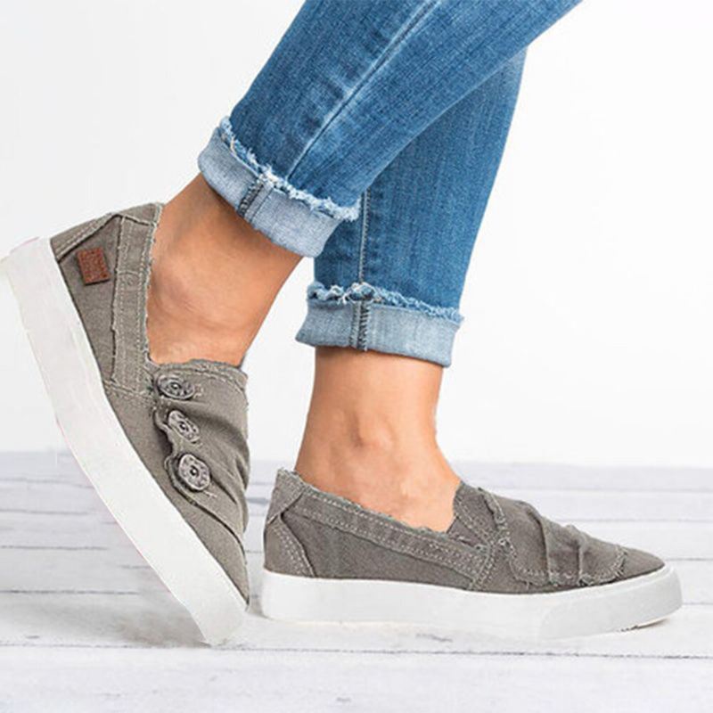 Naisten Rento Solkikoristelu Mukavat Kanvas-slip-on-loaferit