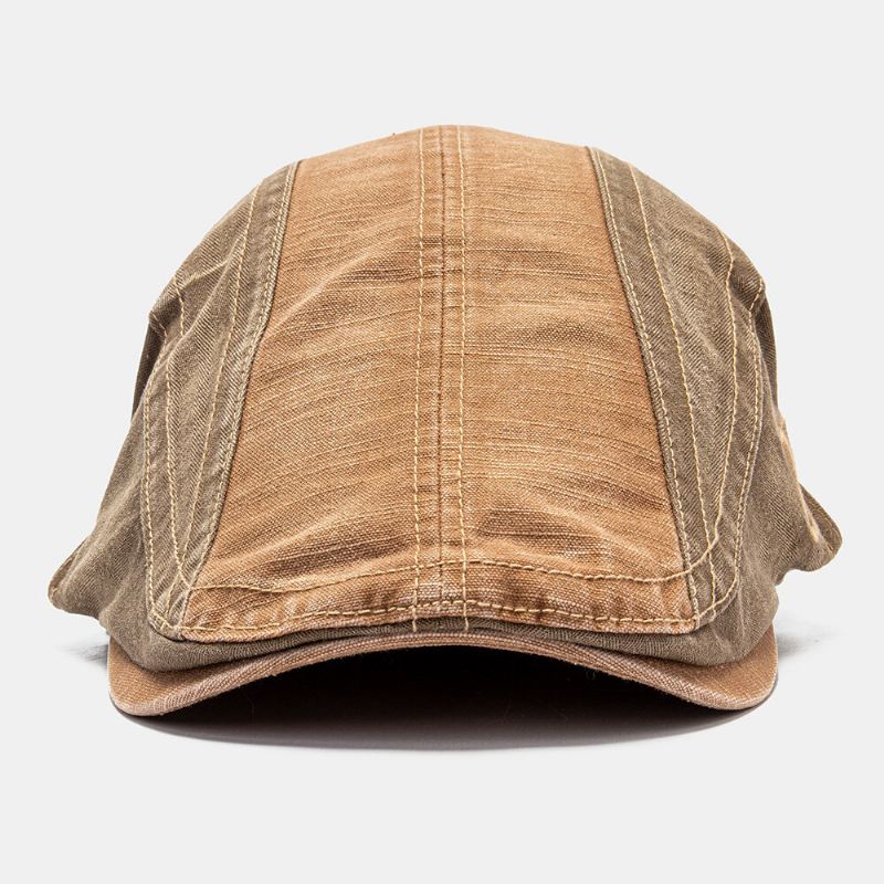 Collrown Men Patchwork Letter Brodeerattu Säädettävä Casual Forward Cap Litteä Korkki Baret Cap