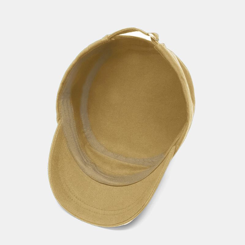 Collrown Men Rivet Litteä Hattu Koristeellinen Vyö Patchwork Säädettävä Rento Sotilaallinen Lippalakki Peaked Cap Newsboy Cap
