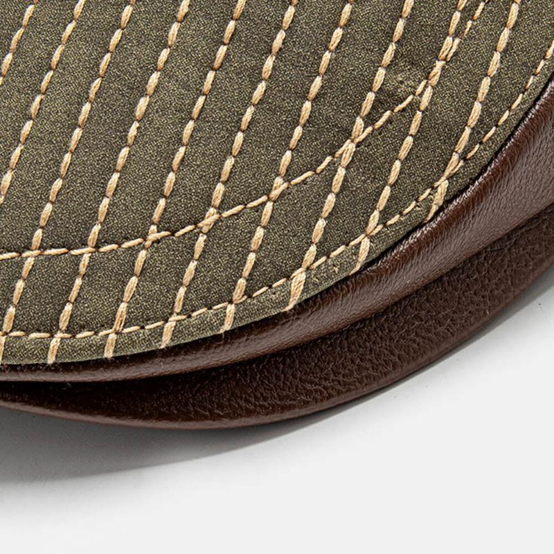 Collrown Miesten Pu Nahka Stitch Stripes Baretti Lippalakki Retro Säädettävä Laadukas Newsboy Cap Litteä Lippalakki