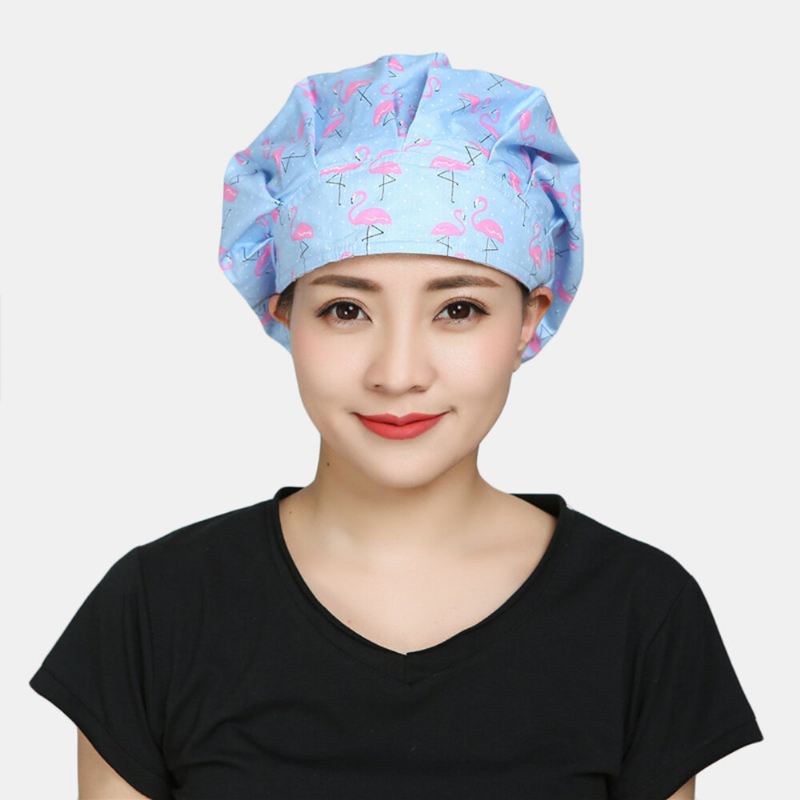 Kirurgiset Lippalakit Scrub Cap Puuvillakankaasta Sairaanhoitajan Hattu
