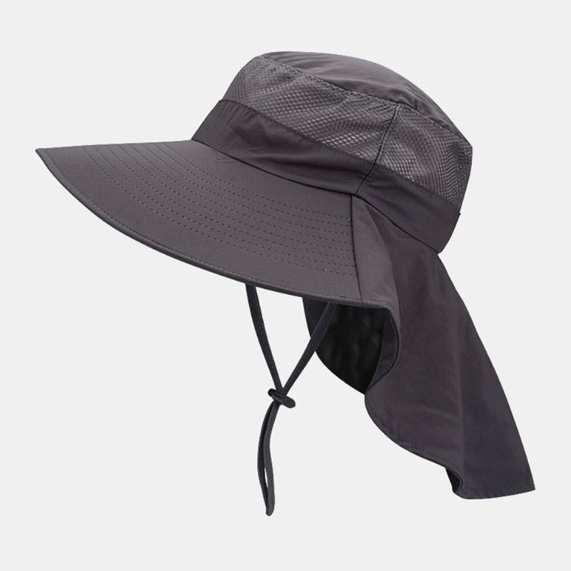 Miehet Naiset Hatut Polyesteri Säädettävä Hengittävä Aurinkovoide Kasvosuoja Niskasuoja Vedenpitävä Bucket Hatut Fishermans Hat