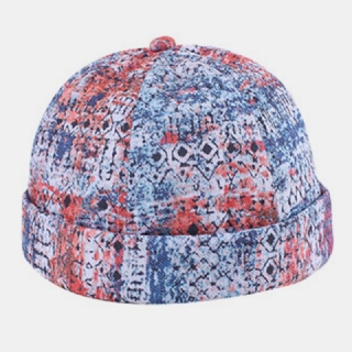 Miehet Naiset Puuvilla Värikäs Hip-hop Säädettävä Aurinkovarjo Ohut Landlord Lippalakki Brimless Beanie Skull Cap