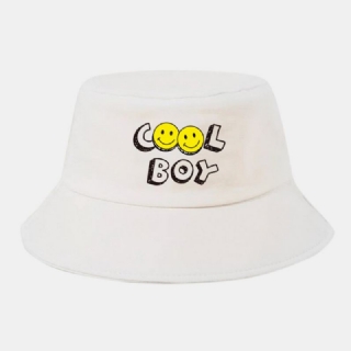 Miehet Naiset Yksiväriset Hymynaama Kirjekuvio Ulkona Rento Aurinkovarjo Pariskunta Bucket Hat