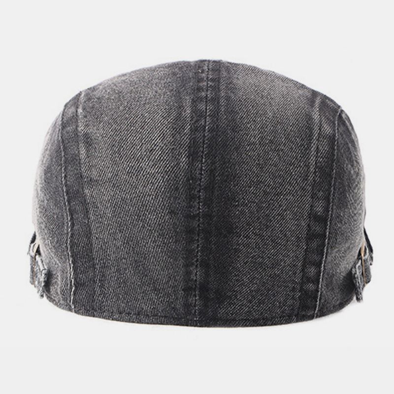 Miehet Pesty Denim Made-vanha Rento Retro Kuljettaja Litteä Hattu Eteenpäin Hattu Barettihattu