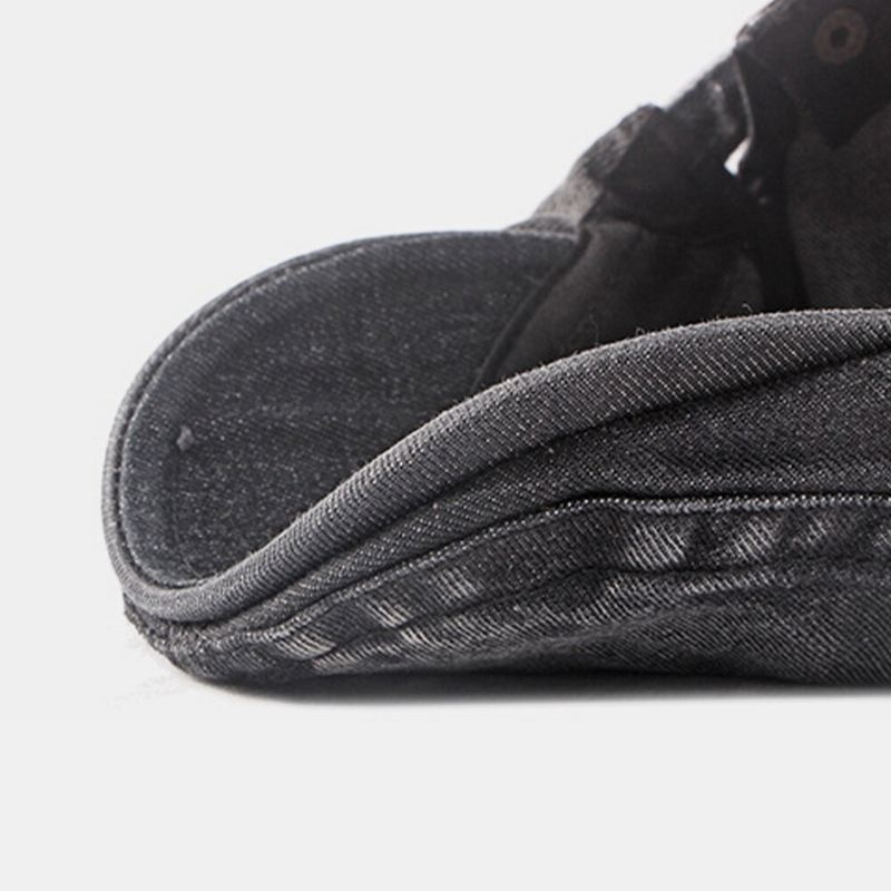 Miehet Pesty Denim Made-vanha Rento Retro Kuljettaja Litteä Hattu Eteenpäin Hattu Barettihattu