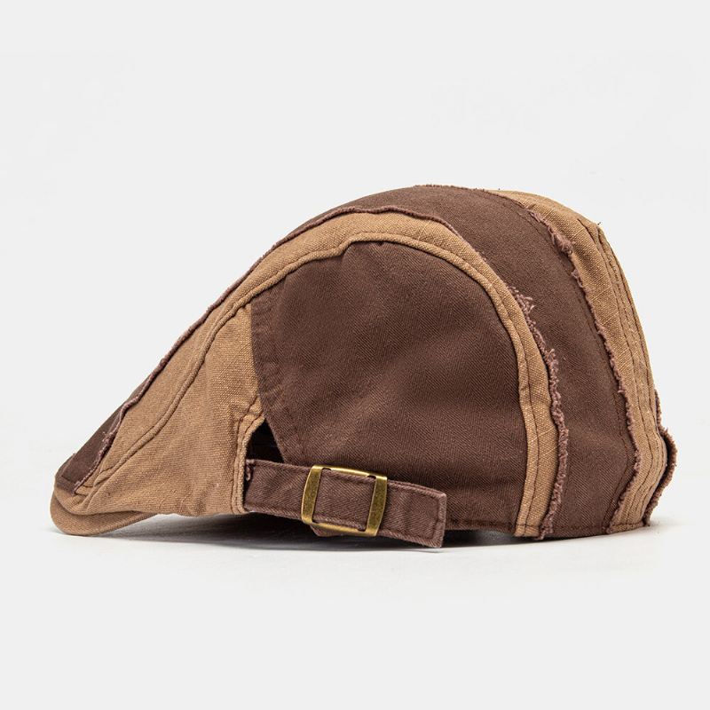 Miehet Vanha Patchwork Litteä Hattu Brittiläinen Retro Simple Newsboy Hat Ivy Cap Forward Cap Baret Cap