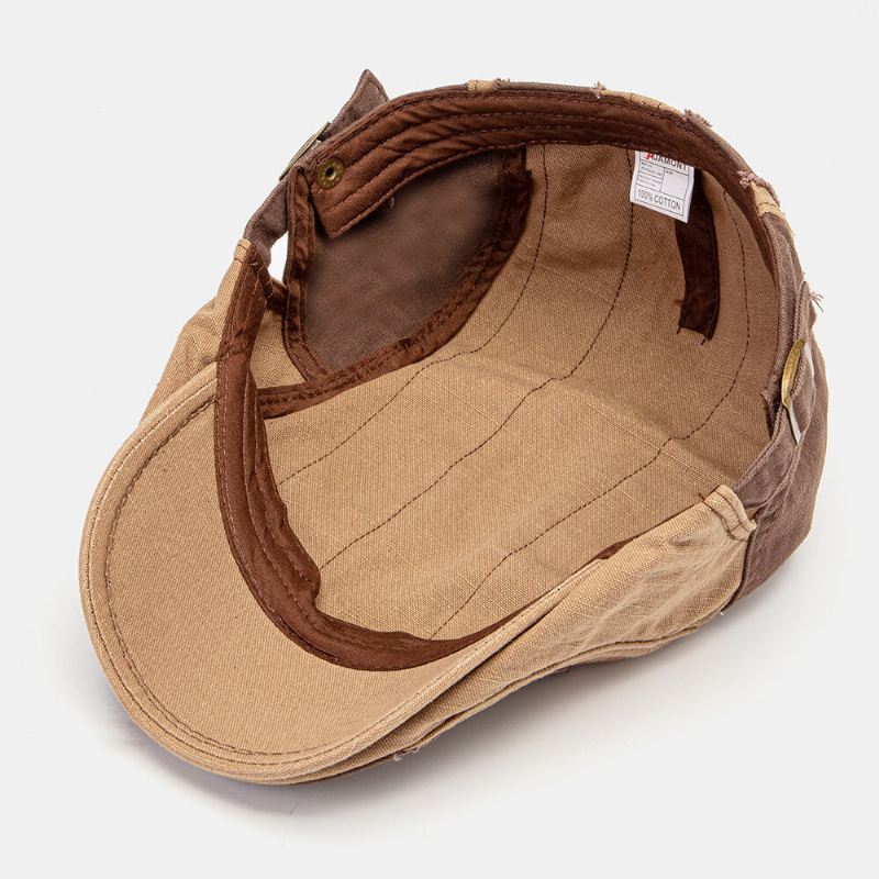 Miehet Vanha Patchwork Litteä Hattu Brittiläinen Retro Simple Newsboy Hat Ivy Cap Forward Cap Baret Cap