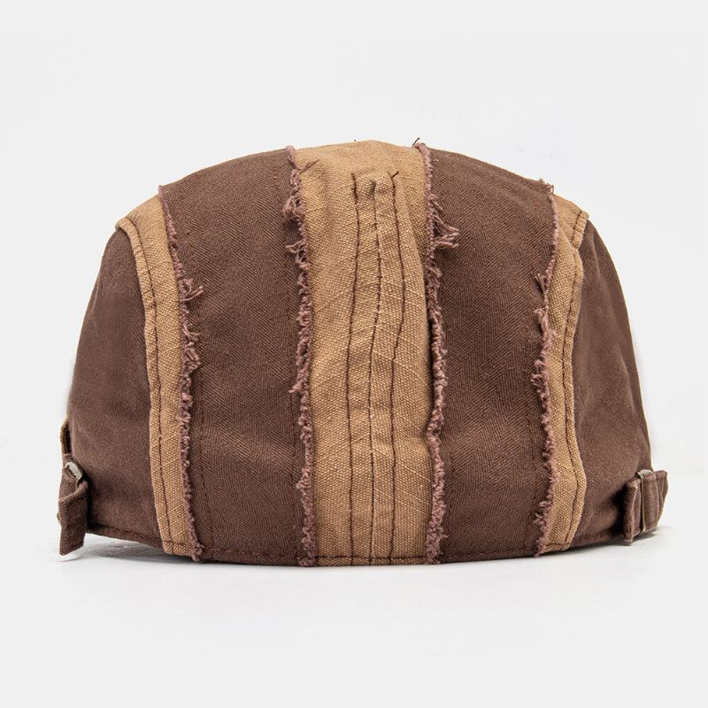 Miehet Vanha Patchwork Litteä Hattu Brittiläinen Retro Simple Newsboy Hat Ivy Cap Forward Cap Baret Cap