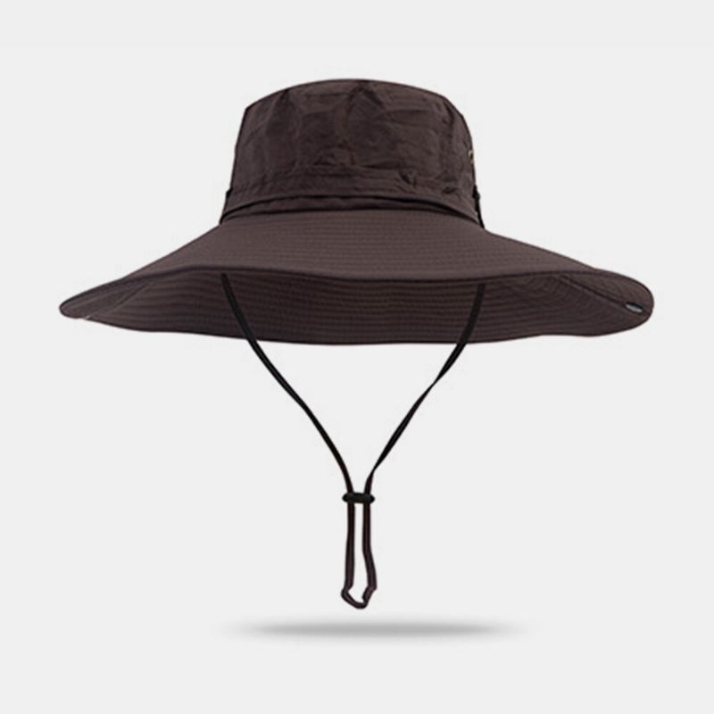 Miesten Aurinkohattu Hengittävä Säädettävä Ulkona Uv-suojahattu Vuorikiipeily Kalastus Aurinkovoide Kesä Big Brim Bucket Hatut