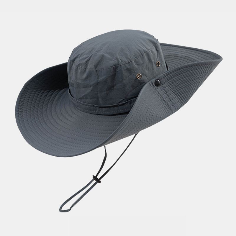 Miesten Aurinkohattu Hengittävä Säädettävä Ulkona Uv-suojahattu Vuorikiipeily Kalastus Aurinkovoide Kesä Big Brim Bucket Hatut