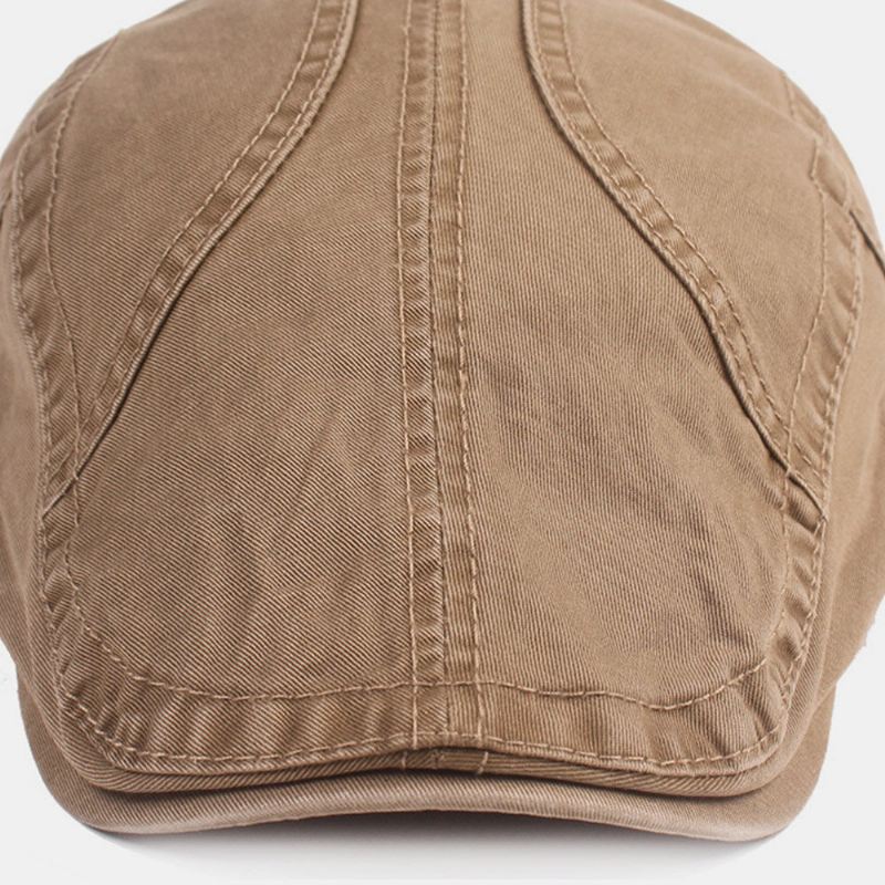 Miesten Cotton Baret Cap Yksivärinen Rento Aurinkovarjo Eteenpäin Hattu Litteä Lippalakki