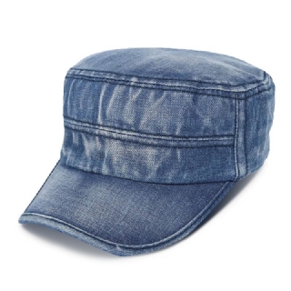 Miesten Denim Ulkoilu Aurinkosuoja Kaikki Ottelut Säädettävät Rento Vintage Sotilaalliset Lippalakit Tasaiset Hatut