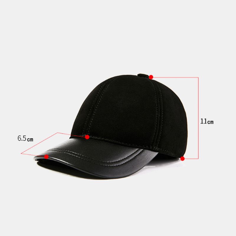 Miesten First Layer Lampaannahka Fleece Syksy Talvi Lämmin Baseball Lippalakki Säädettävä Ohut Kevyt Trend Kylmäsuojahattu