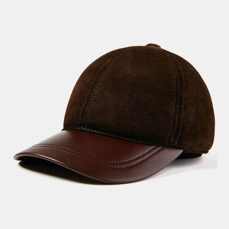 Miesten First Layer Lampaannahka Fleece Syksy Talvi Lämmin Baseball Lippalakki Säädettävä Ohut Kevyt Trend Kylmäsuojahattu