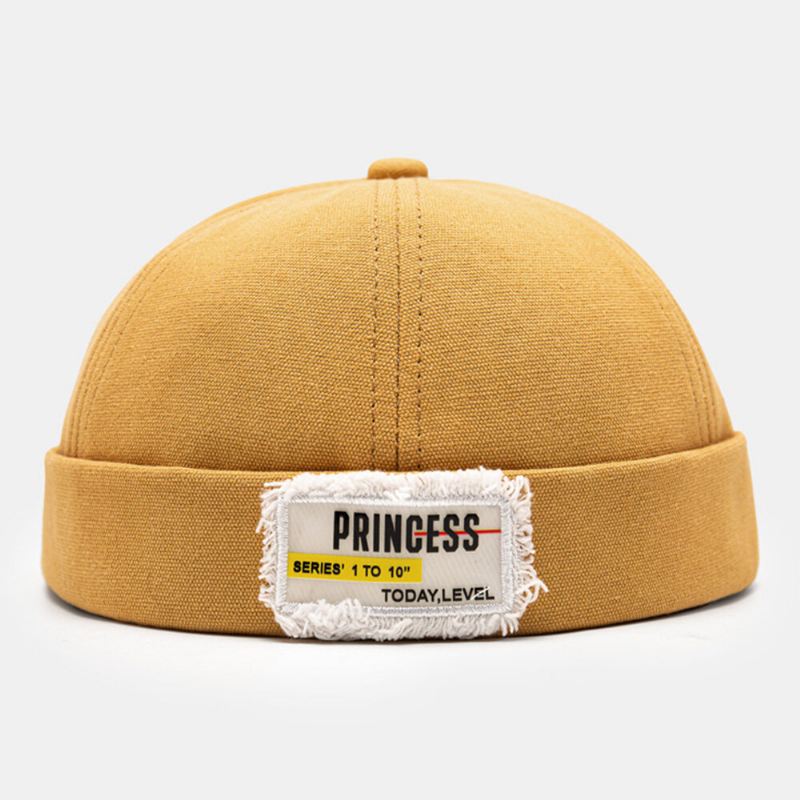 Miesten Landlord Lippalakki Polyesteri Puuvilla Kirjaimet Kuvio Raaka Reuna Etiketti Outdoor Aurinkovarjo Brimless Pipo Skull Cap