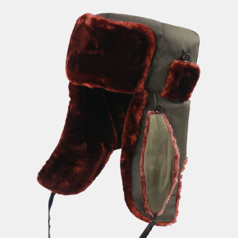 Miesten Neuvostoliiton Merkki Thicken Plus Velvet Trapper Hattu Talvipyöräily Lämmin Kuulosuojaus Tuulenpitävä Venäläinen Hattu Ushanka Hat