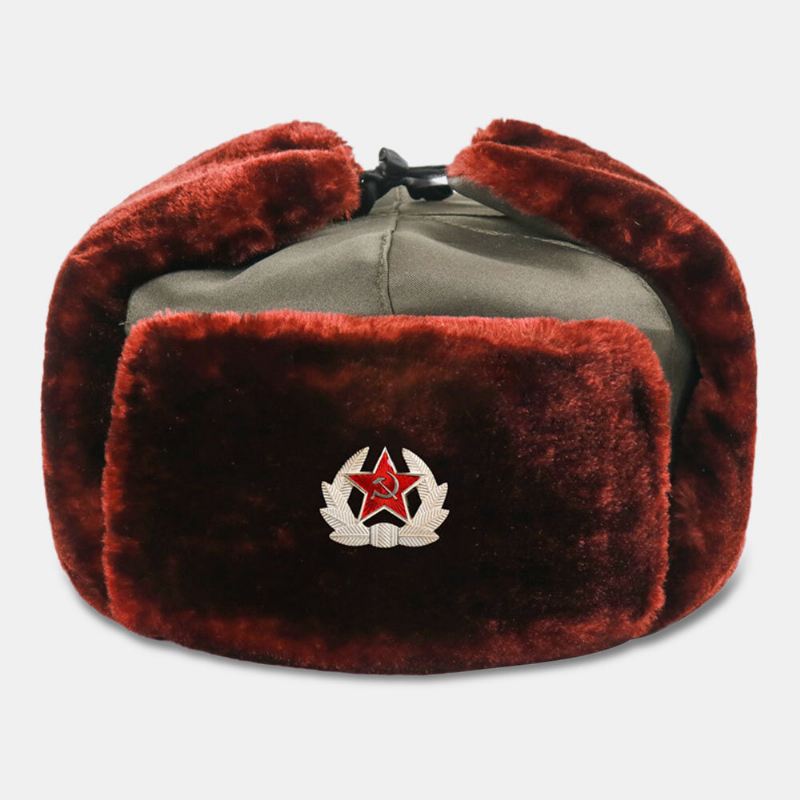 Miesten Neuvostoliiton Merkki Thicken Plus Velvet Trapper Hattu Talvipyöräily Lämmin Kuulosuojaus Tuulenpitävä Venäläinen Hattu Ushanka Hat