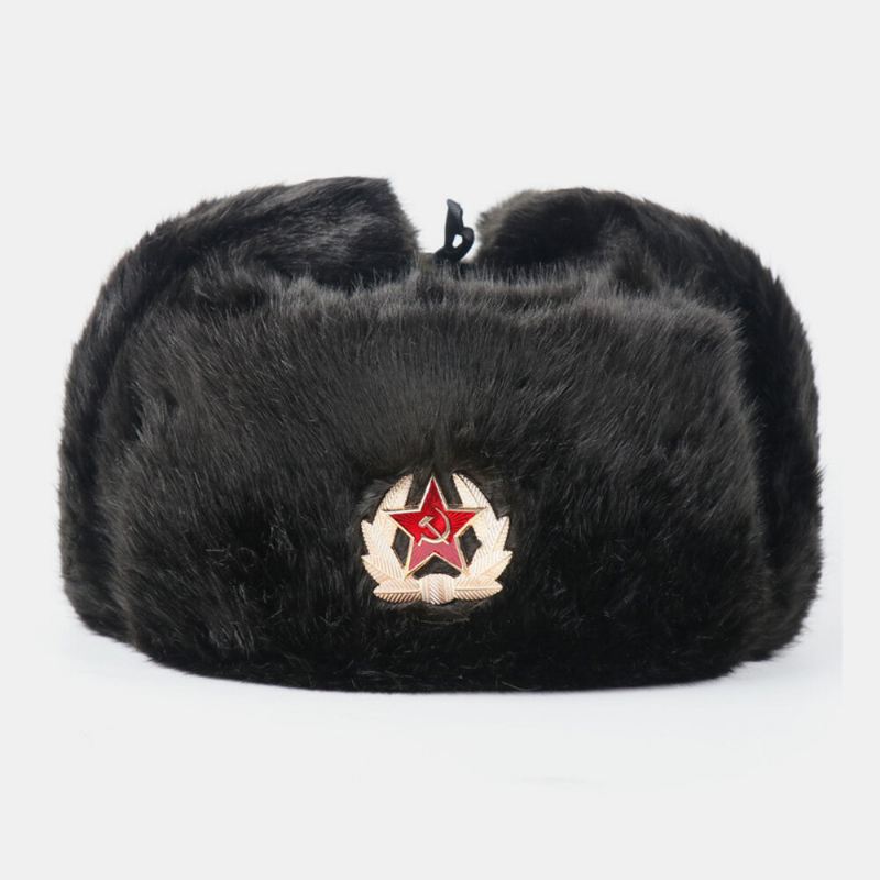 Miesten Pehmometallimerkki Lämmin Tuulenpitävä Kuulosuojaus Trapper Hattu Talvi Ulkoilu Kylmäpitävä Ushanka Hattu