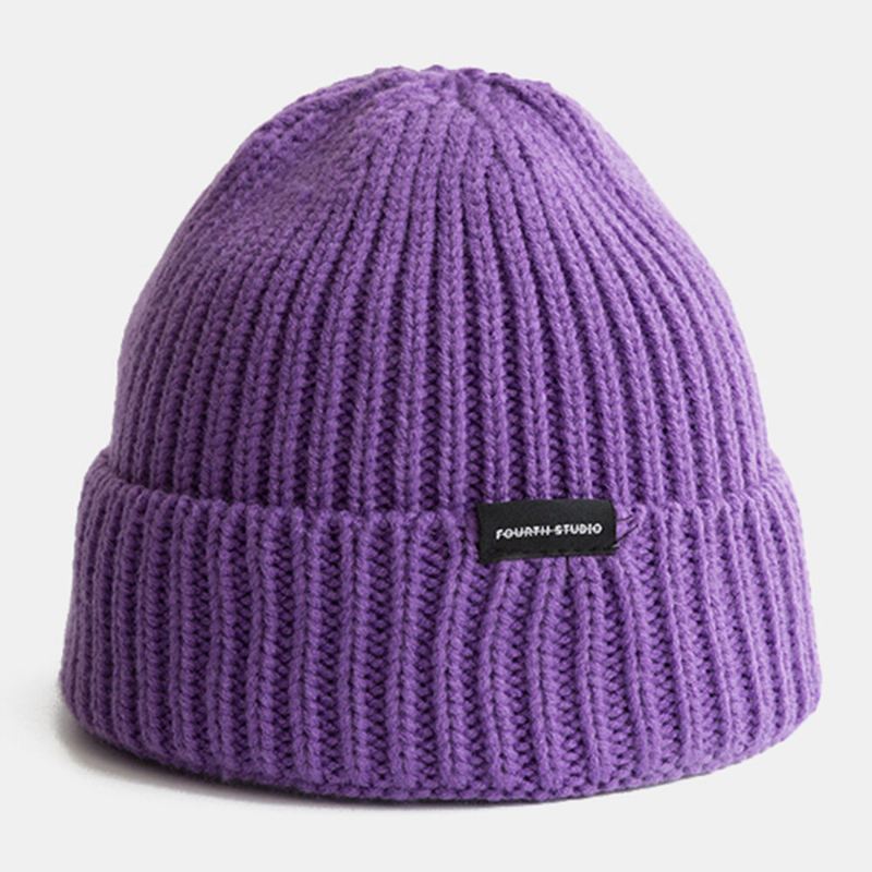 Miesten Pipo Hattu Neulottu Kirjaimet Etiketti Kaikki Ottelut Warmth Landlord Cap Skull Cap Naisille