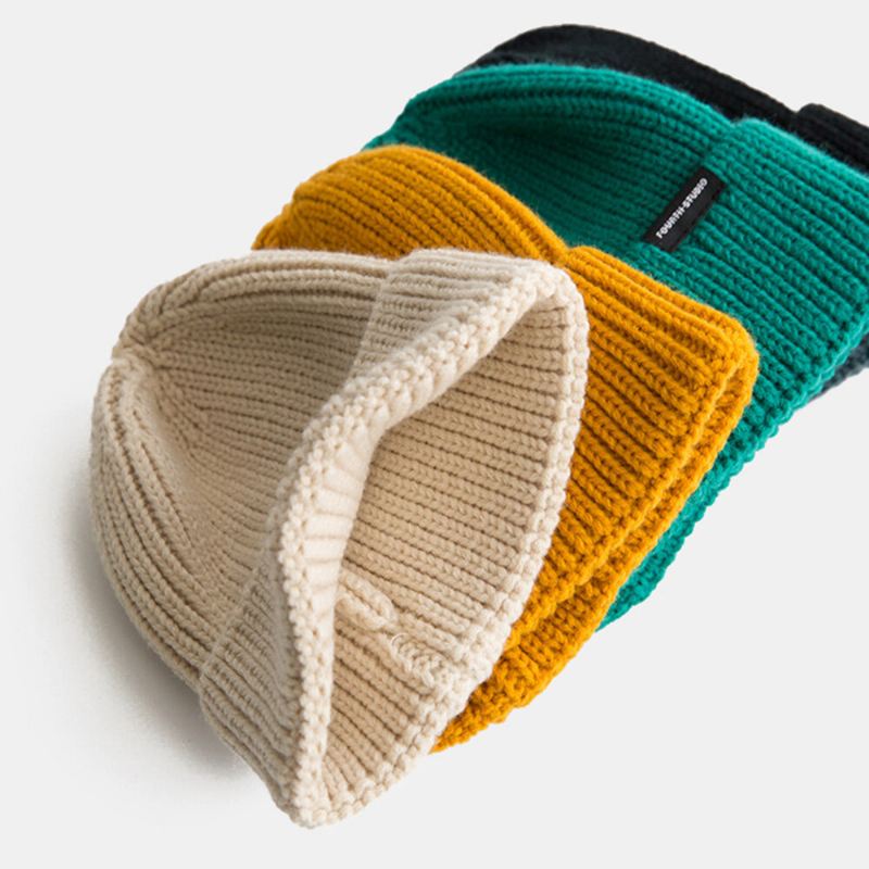 Miesten Pipo Hattu Neulottu Kirjaimet Etiketti Kaikki Ottelut Warmth Landlord Cap Skull Cap Naisille