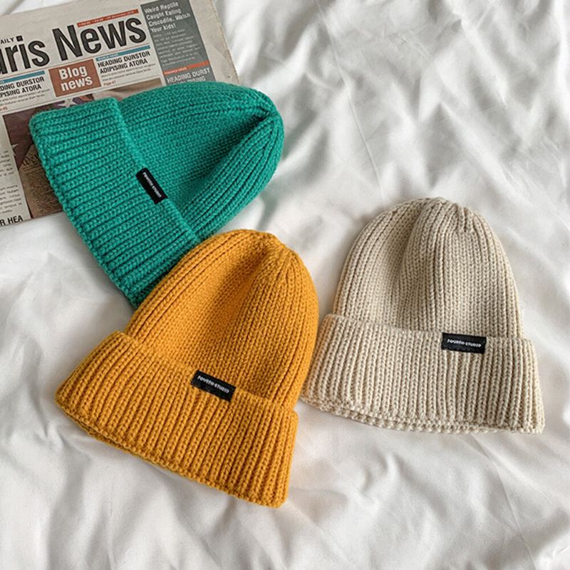 Miesten Pipo Hattu Neulottu Kirjaimet Etiketti Kaikki Ottelut Warmth Landlord Cap Skull Cap Naisille