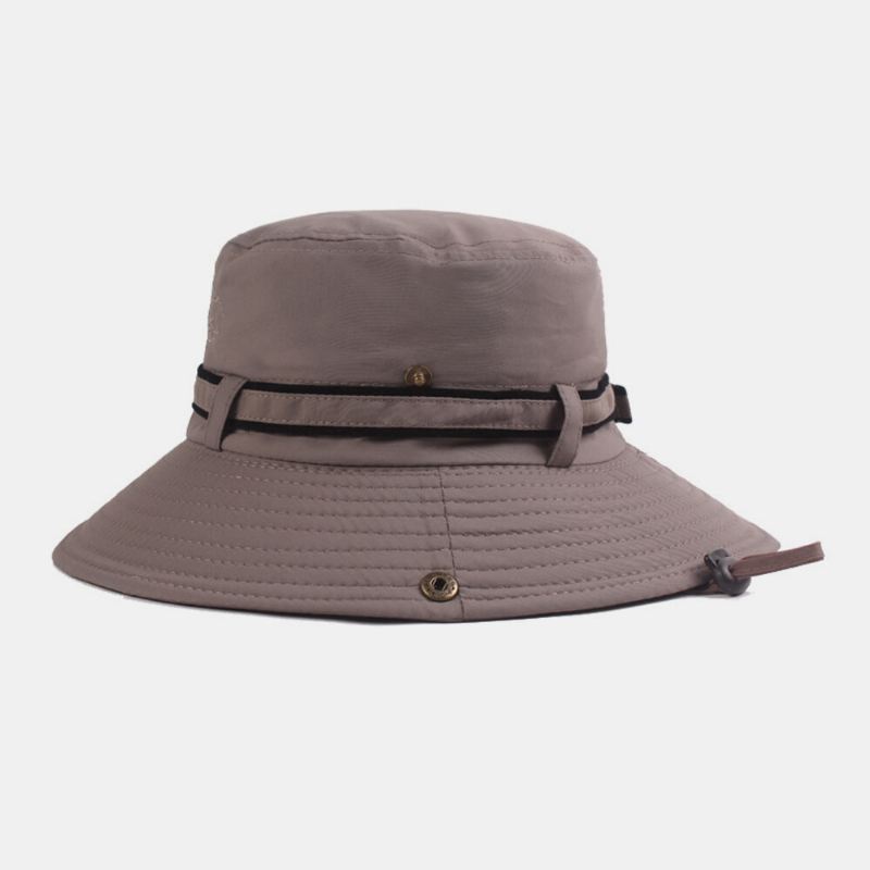 Miesten Puuvilla Kirjonta Kirjain Auringon Hengittävä Suoja Auringonvarjo Hattu Bucket Hat