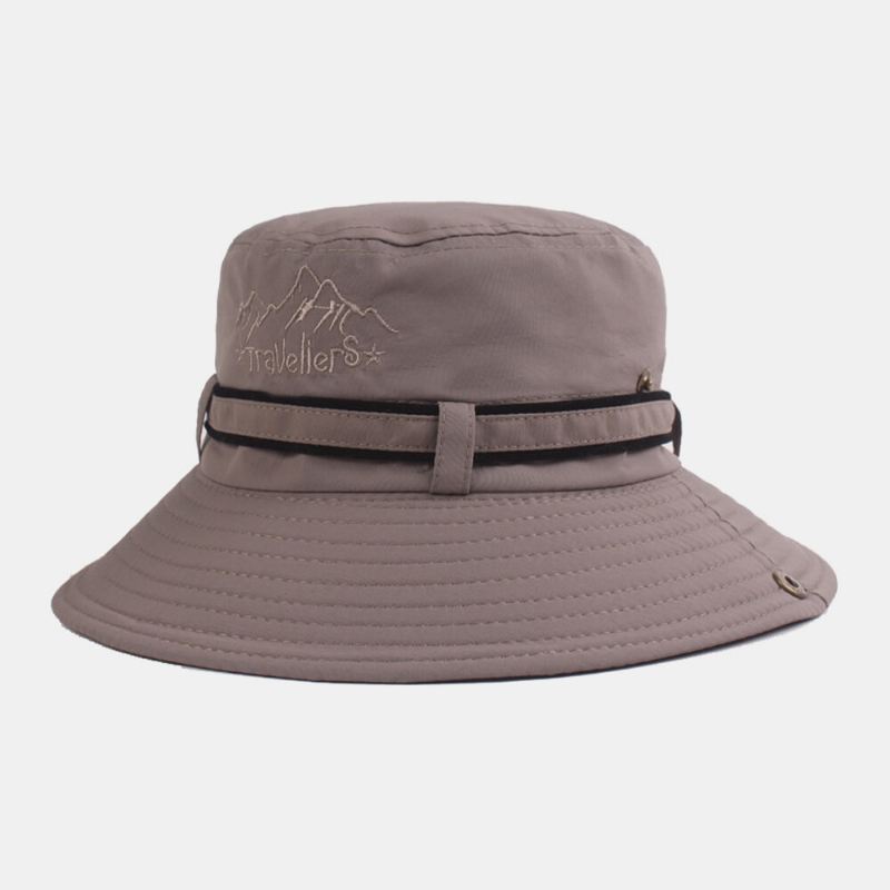Miesten Puuvilla Kirjonta Kirjain Auringon Hengittävä Suoja Auringonvarjo Hattu Bucket Hat